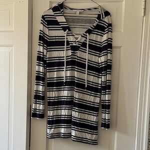 Southern Tide Navy and White Striped Hoodie